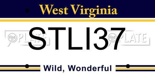 STLI37 West Virginia License Plate