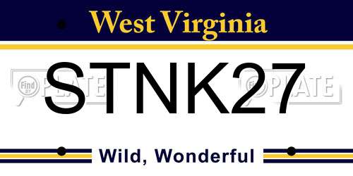 STNK27 West Virginia License Plate