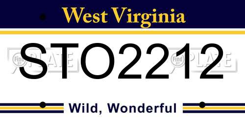 STO2212 West Virginia License Plate