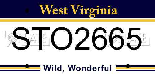 STO2665 West Virginia License Plate