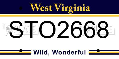 STO2668 West Virginia License Plate