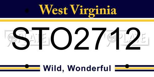 STO2712 West Virginia License Plate