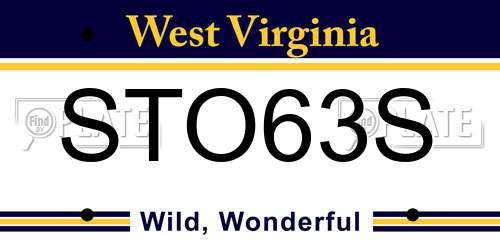 STO63S West Virginia License Plate