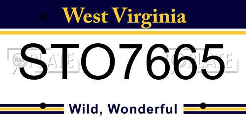STO7665 West Virginia License Plate