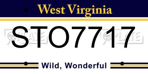 STO7717 West Virginia License Plate