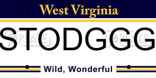 STODGGG West Virginia License Plate