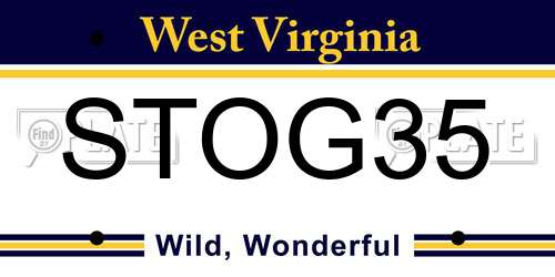 STOG35 West Virginia License Plate