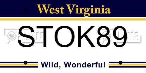 STOK89 West Virginia License Plate