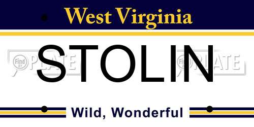 STOLIN West Virginia License Plate