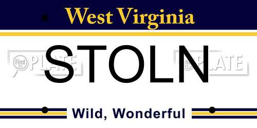STOLN West Virginia License Plate