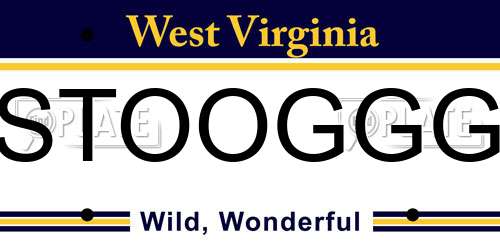STOOGGG West Virginia License Plate