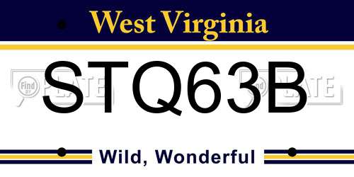 STQ63B West Virginia License Plate