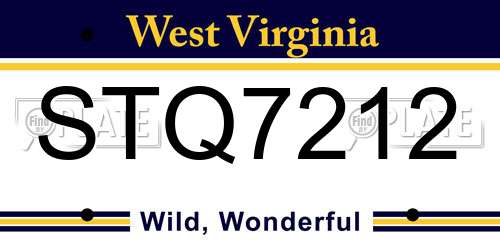 STQ7212 West Virginia License Plate