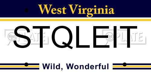 STQLEIT West Virginia License Plate