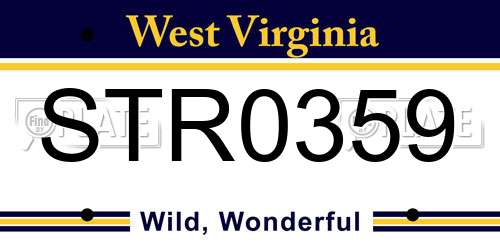 STR0359 West Virginia License Plate