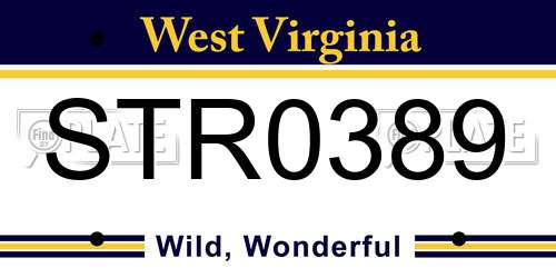 STR0389 West Virginia License Plate