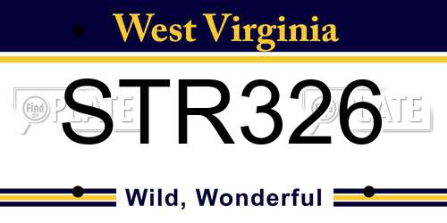 STR326 West Virginia License Plate