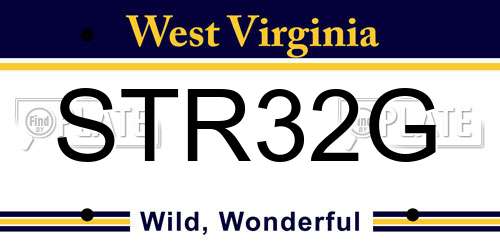 STR32G West Virginia License Plate