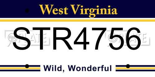 STR4756 West Virginia License Plate