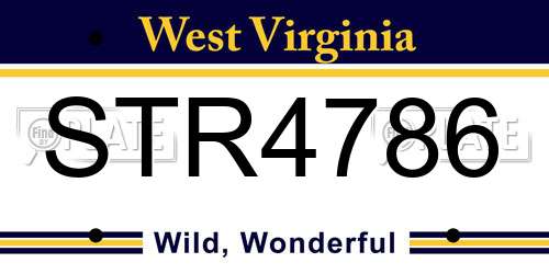 STR4786 West Virginia License Plate