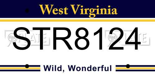 STR8124 West Virginia License Plate