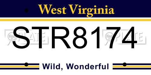 STR8174 West Virginia License Plate