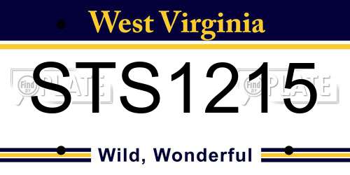 STS1215 West Virginia License Plate