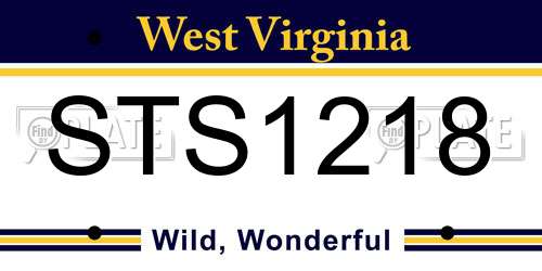 STS1218 West Virginia License Plate