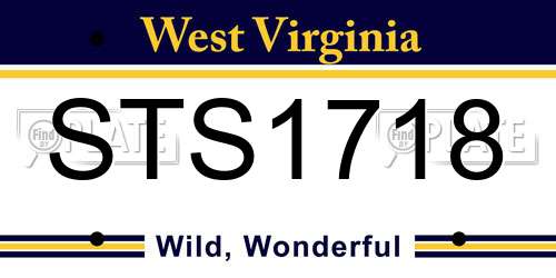 STS1718 West Virginia License Plate