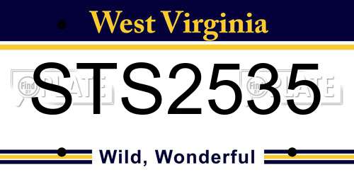 STS2535 West Virginia License Plate