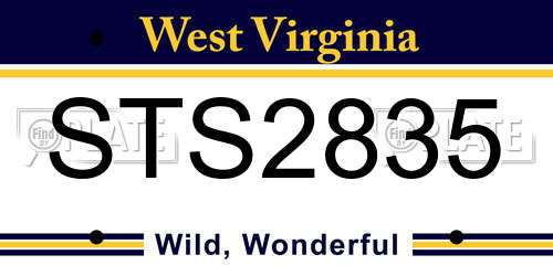 STS2835 West Virginia License Plate