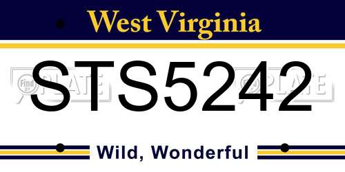 STS5242 West Virginia License Plate
