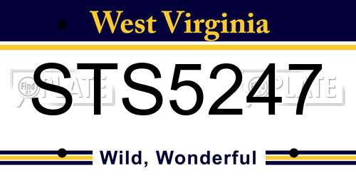 STS5247 West Virginia License Plate