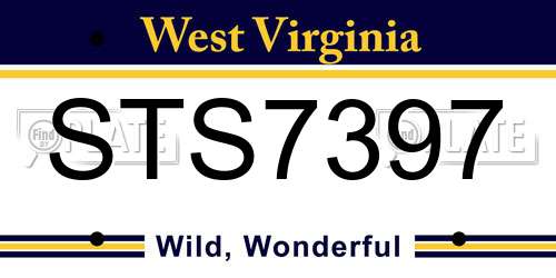 STS7397 West Virginia License Plate
