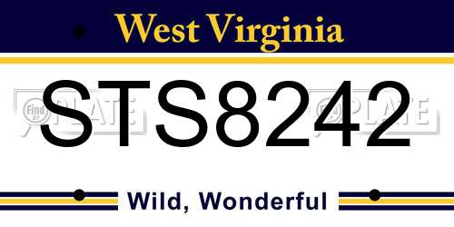 STS8242 West Virginia License Plate