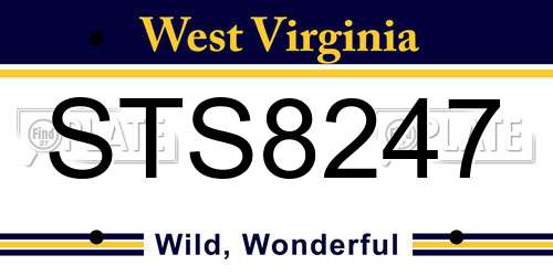 STS8247 West Virginia License Plate