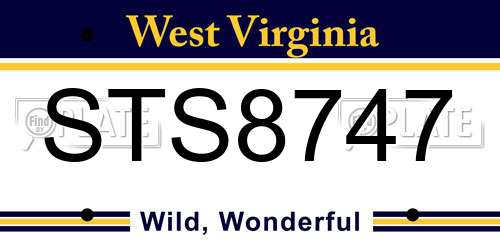 STS8747 West Virginia License Plate