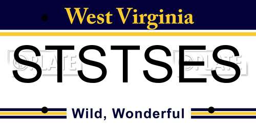 STSTSES West Virginia License Plate