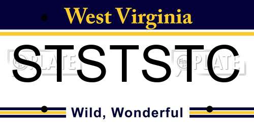 STSTSTC West Virginia License Plate