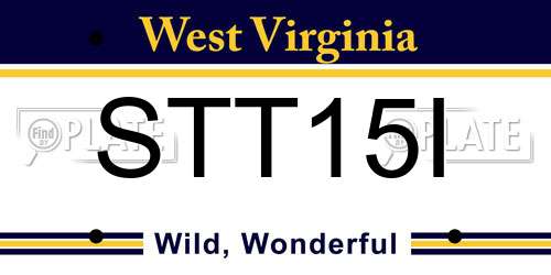STT15I West Virginia License Plate