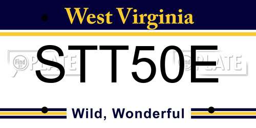 STT50E West Virginia License Plate