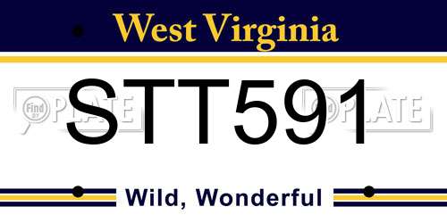 STT591 West Virginia License Plate
