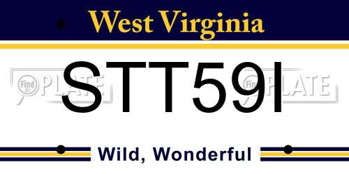 STT59I West Virginia License Plate
