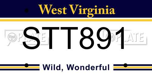 STT891 West Virginia License Plate