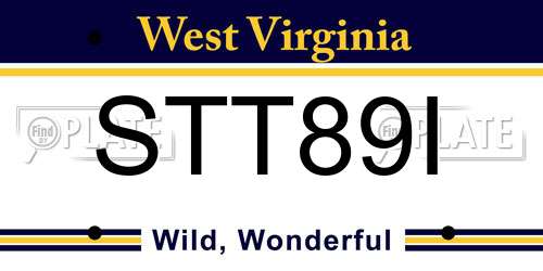 STT89I West Virginia License Plate