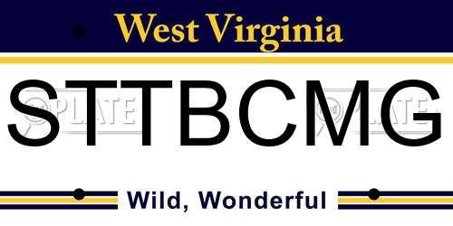 STTBCMG West Virginia License Plate