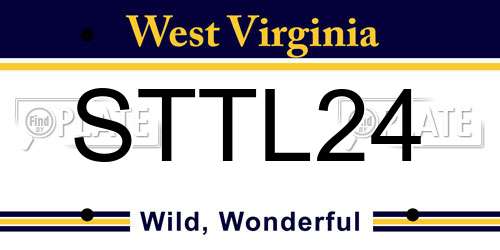STTL24 West Virginia License Plate