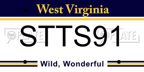 STTS91 West Virginia License Plate