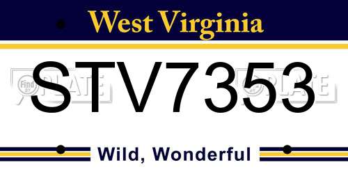STV7353 West Virginia License Plate