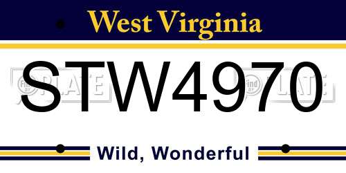 STW4970 West Virginia License Plate